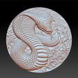 snakecircular1.jpg snake pendant model of bas-relief