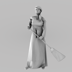 Villager-with-a-broom-render.png Файл STL Villager with a broom・Шаблон для 3D-печати для загрузки