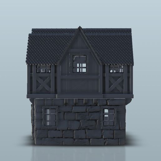 2.jpg Download STL file Medieval stone house 28 - SAGA Flames of war Bolt Action Medieval Age of Sigmar Warhammer • 3D printable template, Hartolia-Miniatures
