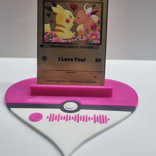Pokemon card heart Valentine's Day STL File for Cults