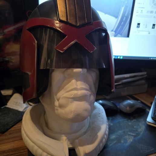 Judge Dredd full size bust (head and neck collar only) for helmet stand