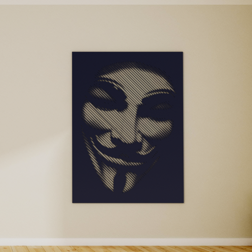 🧑‍🎨 Halftone wall sticker Anonymous・ STL File for 3D printing・Cults