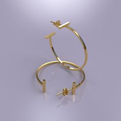 T-earing.jpg STL file Tiffany style earring model・3D printer model to download