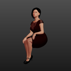 femmeassiserobe-2.png Fichier STL Femme assise, PRINT-IN-PLACE・Plan pour imprimante 3D à télécharger