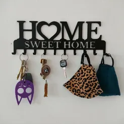 IMG_20211007_193041_009.jpg STL file Key holder / key holder "home sweet home".・3D printing idea to download