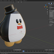 pingun01.png Cute penguin with hat. STL and Blender.