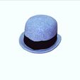 0_00008.jpg HAT 3D MODEL  Top Hat DENIM RIBBON CLOTHING DRESS British Fedora Hat with Belt Buckle Wool Jazz Hat for Autumn Winter Valentino Garavani - Rabbit skin calfskin ribbon antique metal