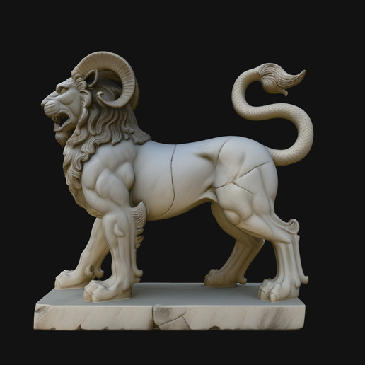 Chimera Mythical Beast Statue Design 3 - 3D Print Model