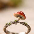 Mushroom-Spiral-Ring.png Mushroom Spiral Knitting Ring STL Commercial License Included