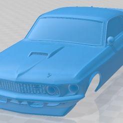 Ford-Mustang-John-Bowe-1969-Cristales-Cerrados-1.jpg Fichier 3D Ford Mustang John Bowe 1969 Carrosserie imprimable・Modèle à imprimer en 3D à télécharger, hora80