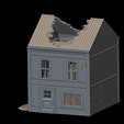 house-2-HD-scene.png WWII Tabletop Terrain Set 28mm scale (3D Printable Files) - Based on real buildings from Carentan, France