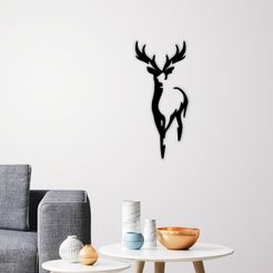 Demo.jpg STL file Deer wall decoration・3D printing template to download