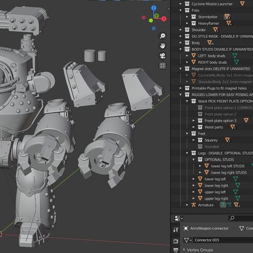 Contemptor with redemptor type shoulder joints+MORE