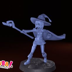 Megumin01.jpg STL-Datei Konosuba TRPG - Megumin - 28mm・3D-Druckvorlage zum Herunterladen