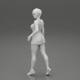Girl-0024.jpg Free Photo  Happy brunette woman with short hair in denim short overalls 3D Print Model