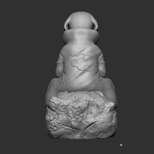 TRASERO.jpg Fused Akatsuki Dog - Sitting Naruto Style Pet Sculpture