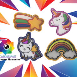 PCX3DISEÑOS-PONY-1.png Fichier 3D 4 Set de ciseaux à callets pour poneys , arc-en-ciel・Objet imprimable en 3D à télécharger