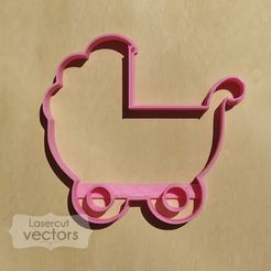 cochecito-cortante.jpg Archivo STL cortante galletas cochecito bebé- baby shower cookie cutter・Plan de impresión en 3D para descargar