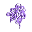 wickid octopus.stl Wickid Octopus Wandkunst Totenkopf Oktopus Wanddekor 2d Kunst