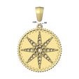 Cluster-Star-8point-Notched-pattern-coin-pendant-07.jpg Pendant diamond 8 point star coin with bail 3D print model