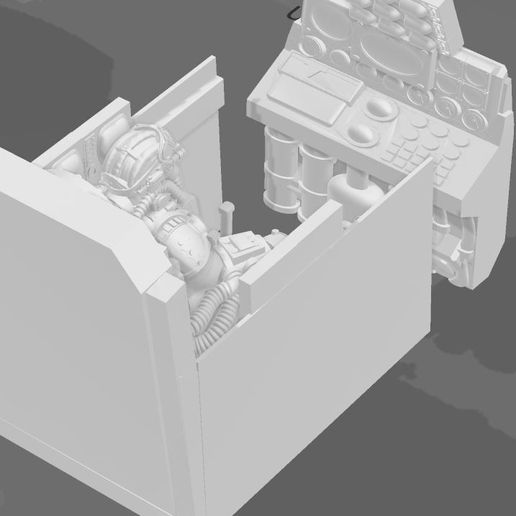 Kriegcockpit3.jpg Shovel Enthusiast Pilot and Cockpit for Big Walking Fortress Daddy Empire Knight