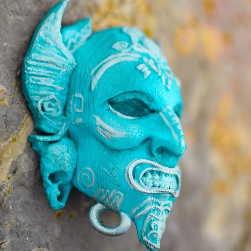 🇲🇽 Aztec mask + WEARABLE VERSION・ STL File for ・Cults