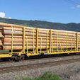 pole-car.png 50-футовый вагон для бревен/труб в масштабе N с сцепками Micro-Trains