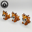 Flexi-Tiny-Deer,-P8.png Flexi Tiny Deer, Gelenkige Zappelfigur, inklusive Schlüsselanhänger, inklusive 3mf