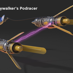 Podracer_textured_3.png Fichier 3D Le Podracer d'Anakin Skywalker・Plan pour impression 3D à télécharger