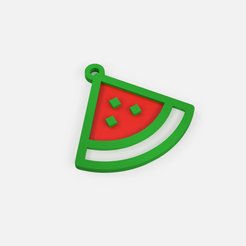 LLAVERO sandia.png Archivo STL gratuito Keychain watermelon - llavero sandia・Objeto para descargar e imprimir en 3D