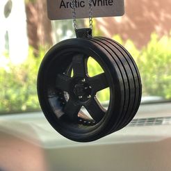 IMG_8323.jpeg Wheel Mirror Ornament Keychain Decoration Car Rim SSR Professor SP1 With Tire And Brake Disc