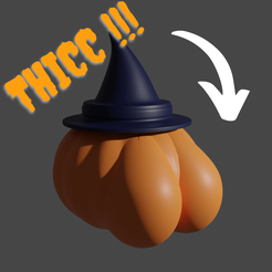 THICC_-min.png Archivo STL gratis ¡¡¡¡¡Calabaza de Halloween del THICC !!!!!・Plan para descargar y imprimir en 3D