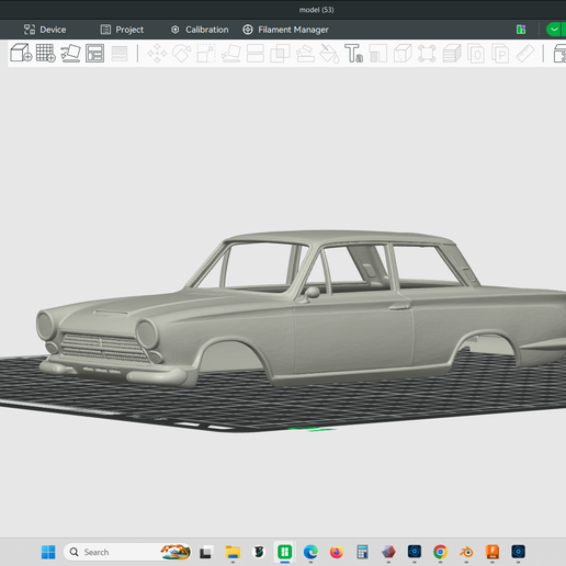 1965 Ford Cortina Deluxe car 1/24 scale model hollow body, scalable to size required, 3d print, stl file, resin, fdm