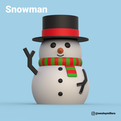 Snowman_01E.png Fichier STL Bonhomme de neige・Objet imprimable en 3D à télécharger, biglildesign