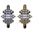 Clusters-diamond-ring-size7-8-01.jpg Fichier STL Antique bague baguette en diamant grappes Us tailles 7 8 Modèle d'impression 3D・Modèle pour imprimante 3D à télécharger