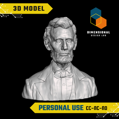 Abraham-Lincoln-Personal.png 3D Model of Abraham Lincoln - High-Quality STL File for 3D Printing (PERSONAL USE)