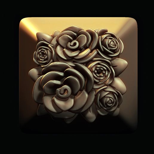 Bouquet of Roses // Keycaps, Keyboard 3D model