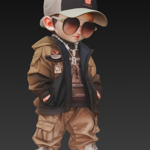 🧸 BOY_002 Chibi Urban Hoodie Kid - Game Ready - Rigged - PBR・Archivo 3D ...