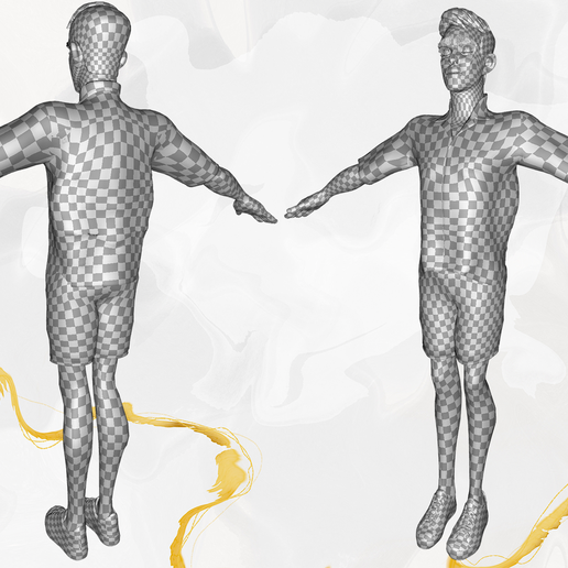 UV1.png Cartoon Man Dancing stylized human Low-poly 3D model