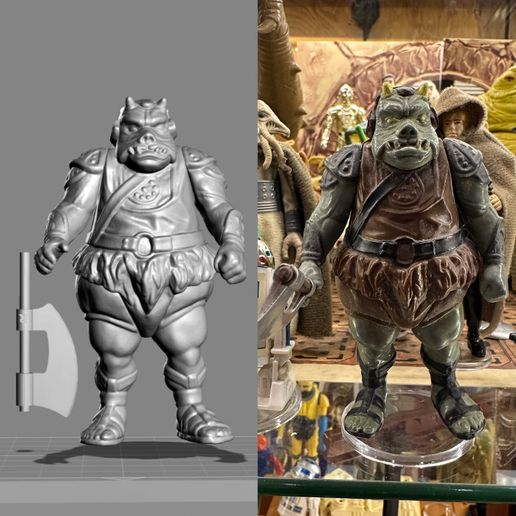 ⭐ VINTAGE STAR WARS KENNER GAMORREAN GUARD ACTION FIGURE・ STL