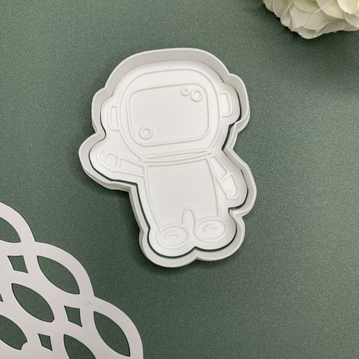 Astronaut Cookie Cutter And Stamp 3D model