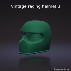 New-Project-2021-07-11T202812.187.png STL file Vintage Racing Helmet 3・3D printer design to download