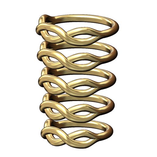 Link-Overlapping-knot-band-size6to10-02.jpg Anel de elos com nó sobreposto torcido tamanhos 6 a 10 Modelo de impressão 3D