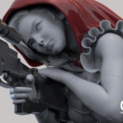 1.jpg 3D file Female Soldier Fairy Tale Series Little Red Riding Hood Sniper・3D printing model to download, Jonvi