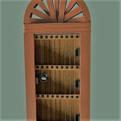 puerta antigua de madera con arco_large (2).jpg Бесплатный STL файл Antique wooden door with arch・Дизайн для загрузки и 3D-печати, javherre