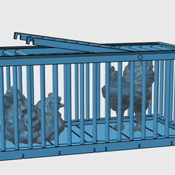 1.png STL-Datei Diorama Hühner-Transportkäfig aus Holz・3D-druckbares Design zum Herunterladen