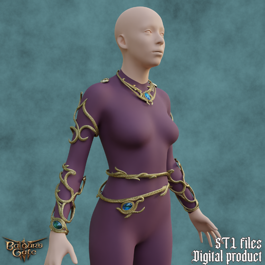 Dream Visitor Elegant Daisy Fantasy Robe Accessories/Jewelry Outfit  Baldrus Gate 3 3D File for 3D printingCults