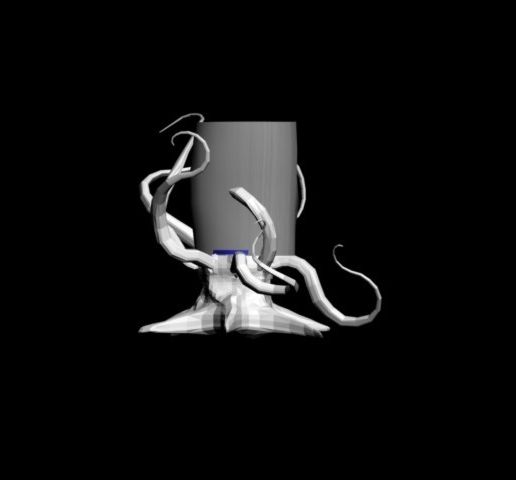 planter dead trunk - 3D model önizlemesi