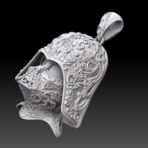 7.jpg Pendentif casque ornemental Dark Vador - Modèle 3D