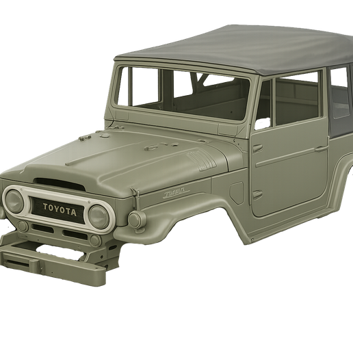 1964 Toyota Land Cruiser Fj40, soft top, hollow shell body, for rc, trucks, crawlers, scale models, stl file